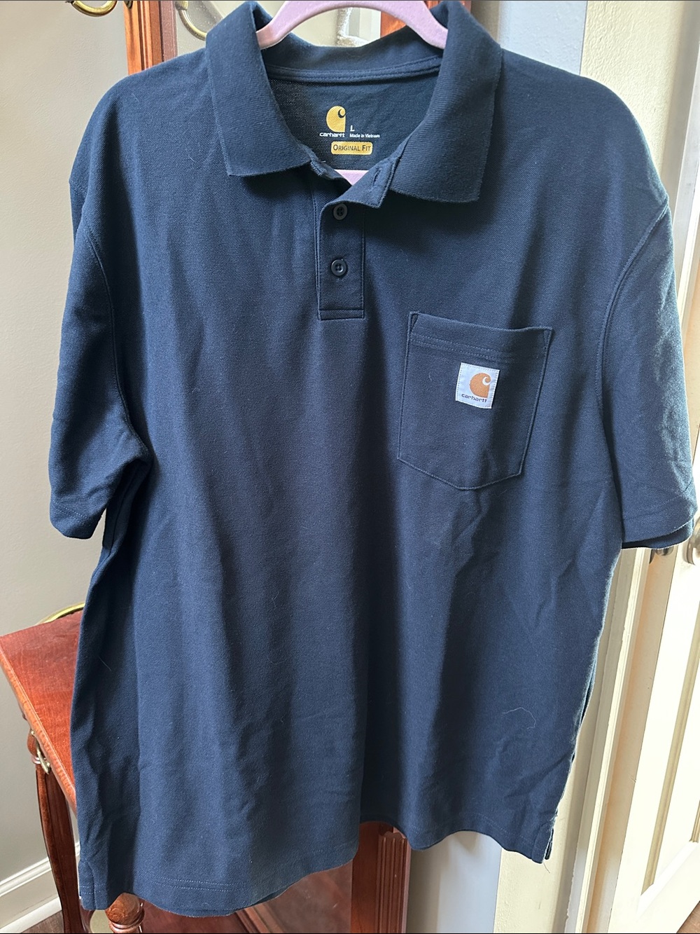 Carhartt men’s polo original fit navy blue large like new